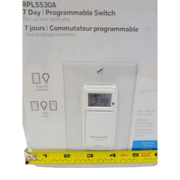 Honeywell Home 7-Day Programmable Switch In-wall Timer RPLS530A1038 - Picture 12 of 12